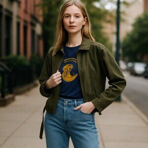 NWT PacSun Cargo Green Military Crop  Jacket M/L